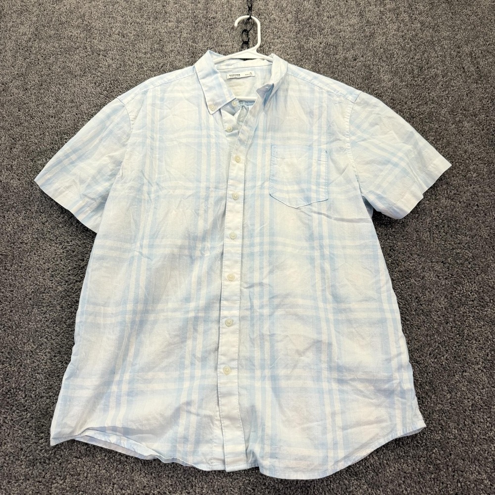 Sonoma Goods For Life Shirt Mens XL Plaid Short Sleeve Button Up Stretch Casual
